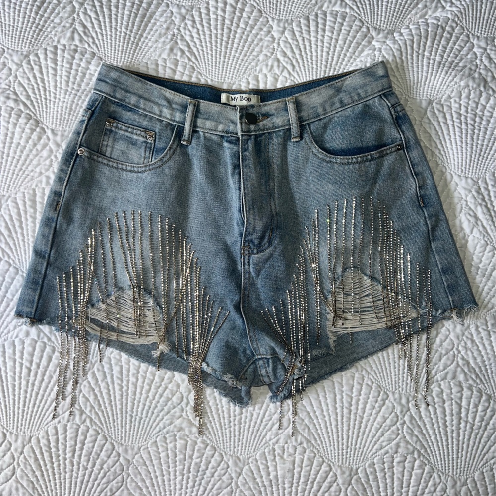 My Boo Rhinestone Shorts